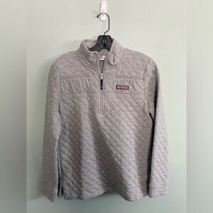 Women’s Vineyard Vines Quilted Shep Half Zip Grey Pullover Sz M
